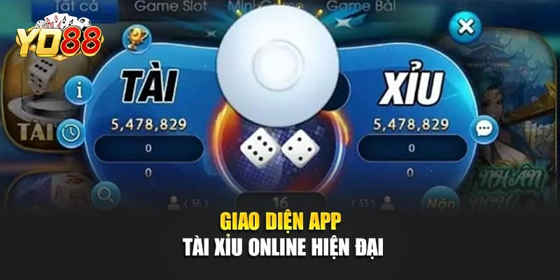 Giao diện app tài xỉu online hiện đại